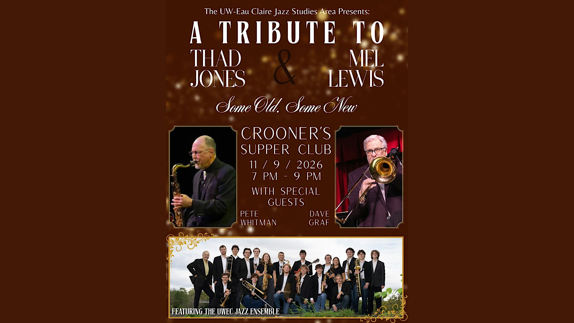A Tribute to Thad Jones & Mel Lewis with the UWEC Jazz Ensemble artwork from Crooners Supper Club